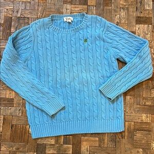 Lilly Pulitzer Blue Cotton Cable Knit Pullover Sweater Size Small